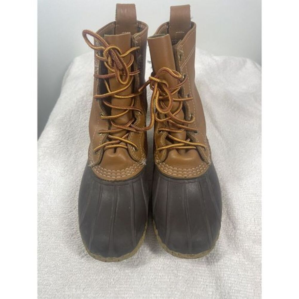 LL Bean Women's Bean Boots Size 7 Made in USA Duck Boot Classic Brown Preppy